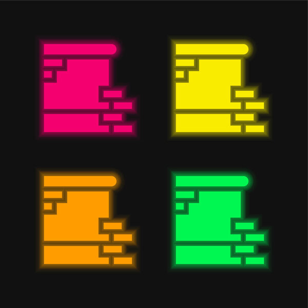 Берлинская стена, светящийся неоновый вектор