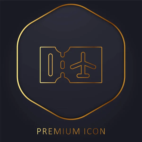 Boarding Pass Goldene Linie Premium Logo Oder Symbol — Stockvektor