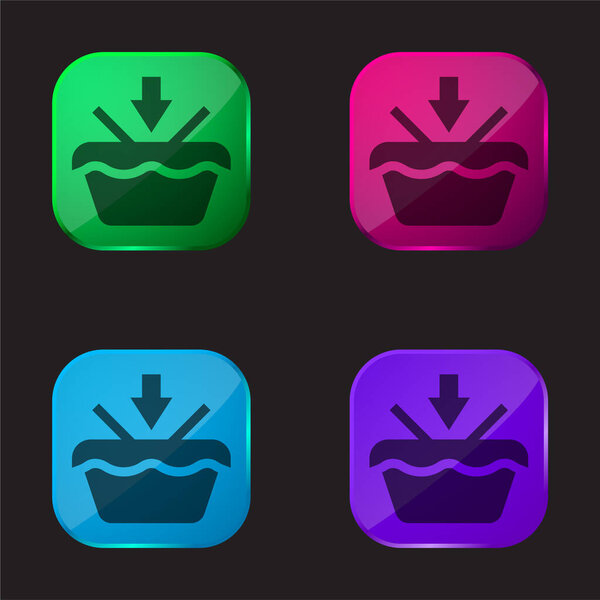 Add To Basket four color glass button icon