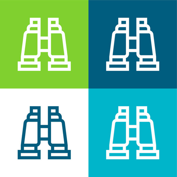 Binoculars Flat four color minimal icon set
