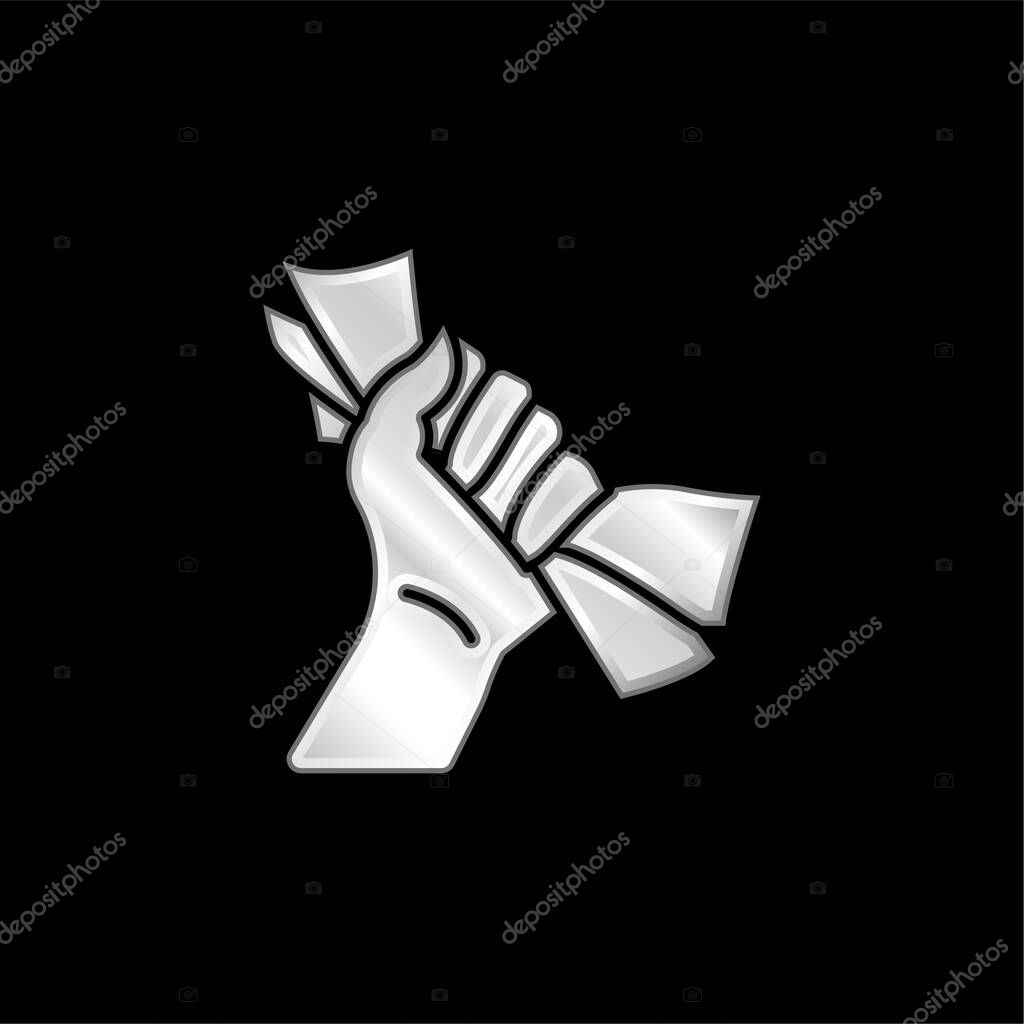 Betting silver plated metallic icon