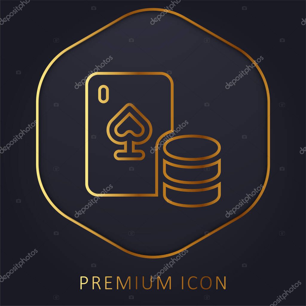 Blackjack golden line premium logo or icon