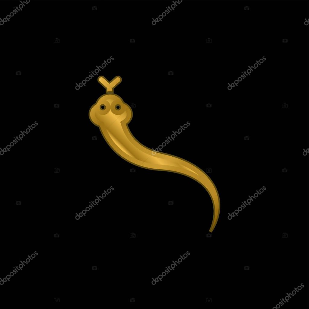 Animal gold plated metalic icon or logo vector