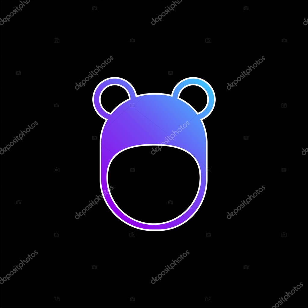 Bear Hat blue gradient vector icon