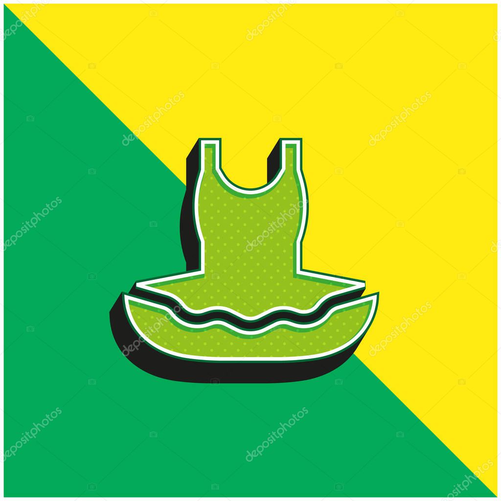 Ballet Green and yellow modern 3d vector icon logo