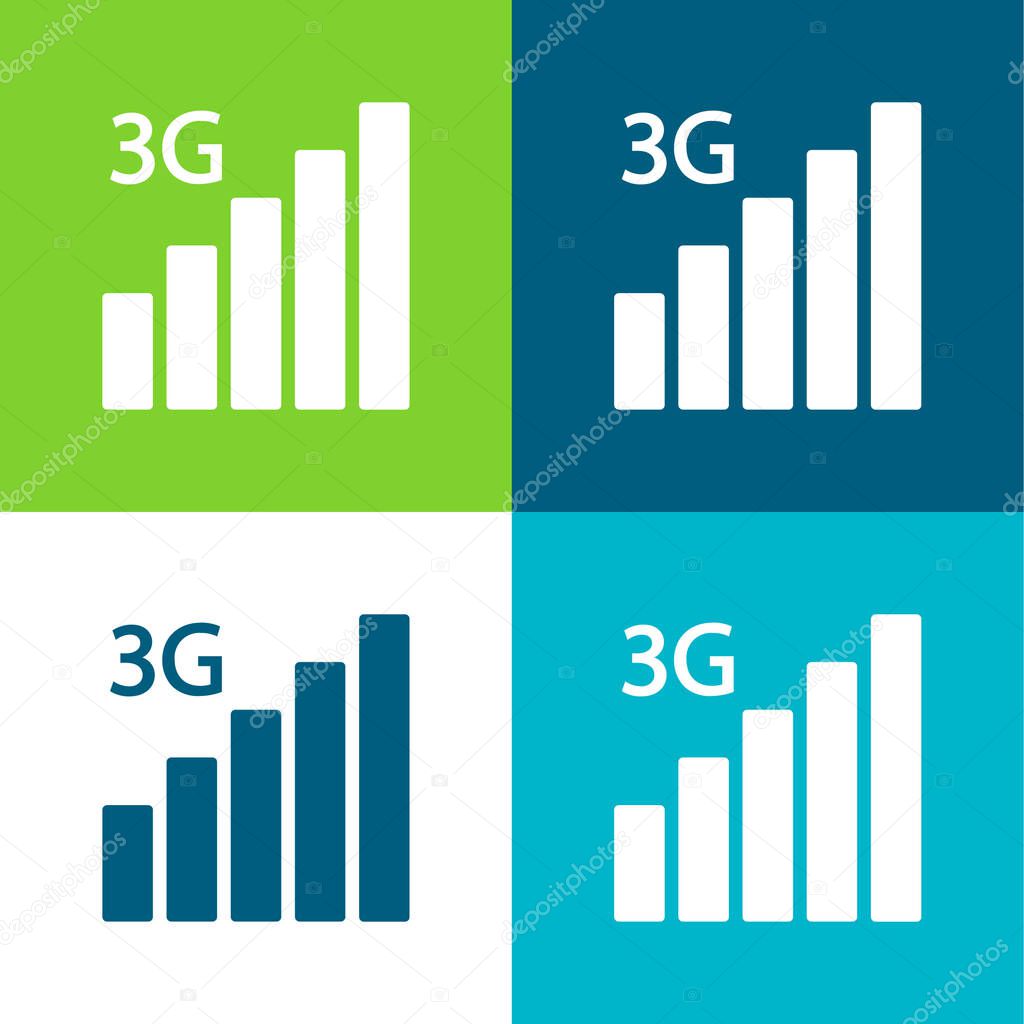 3g Flat four color minimal icon set