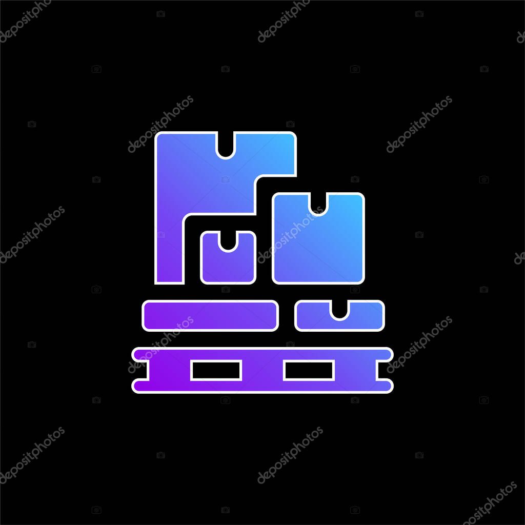 Boxes blue gradient vector icon