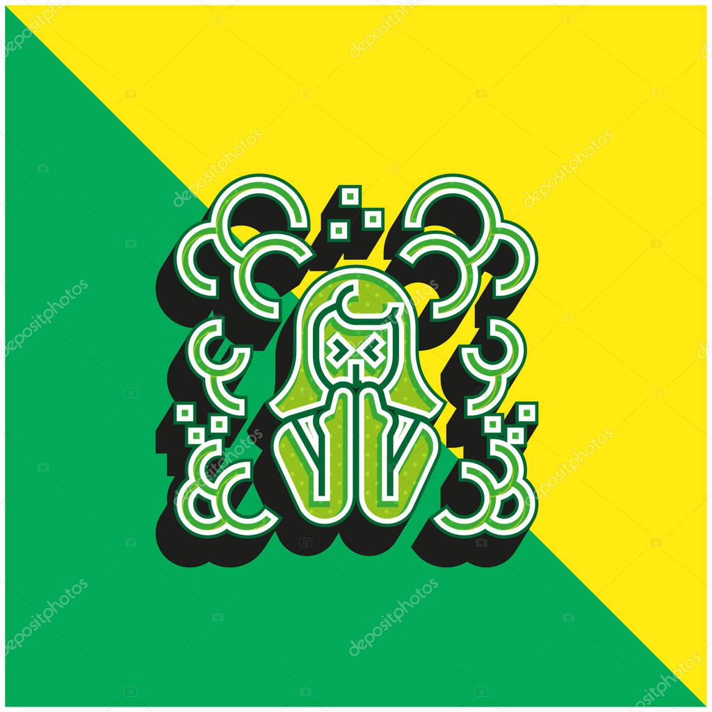 Air Pollution Green and yellow modern 3d vector icon logo