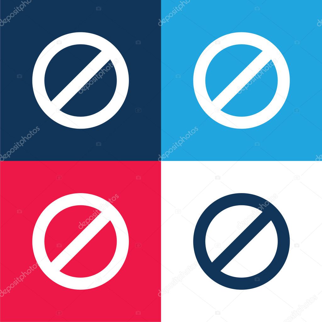 Ban blue and red four color minimal icon set