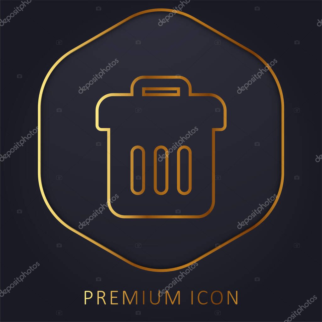 Bin golden line premium logo or icon