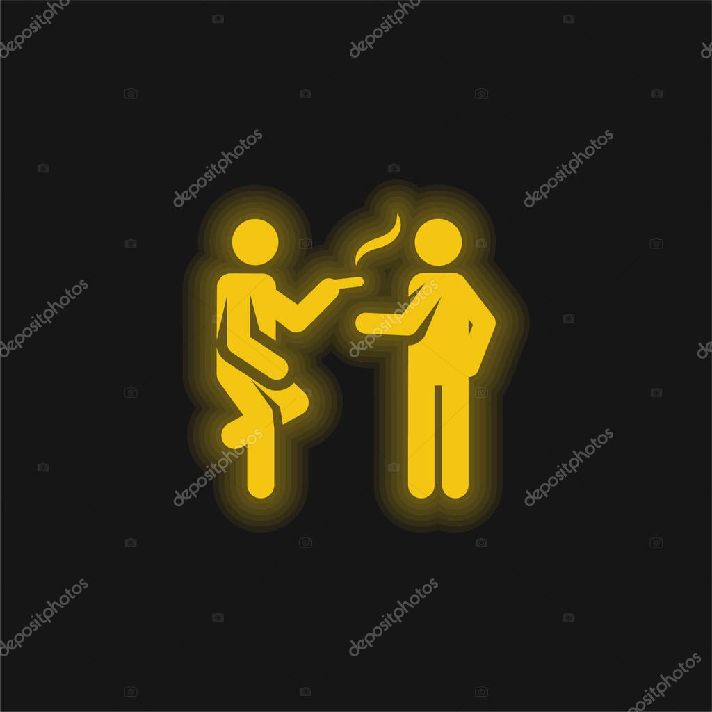 Break yellow glowing neon icon