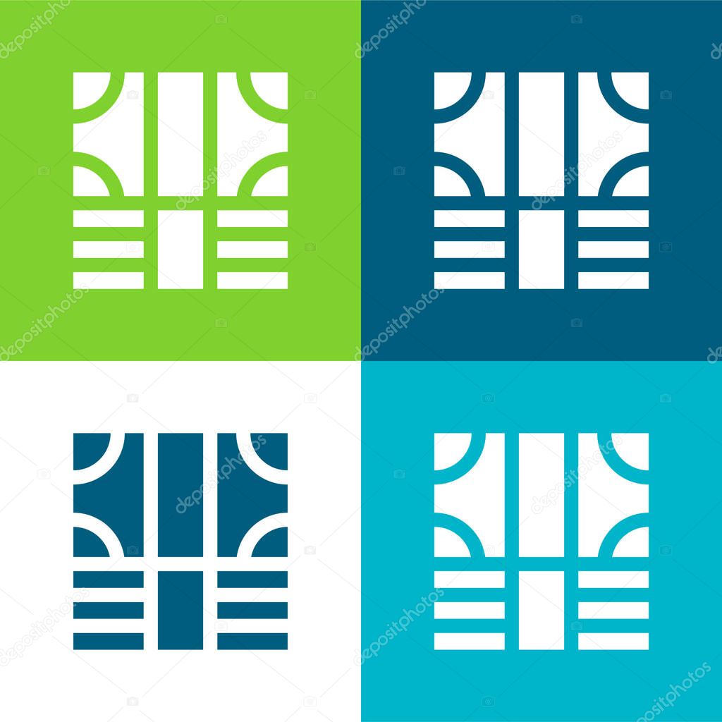Bills Flat four color minimal icon set