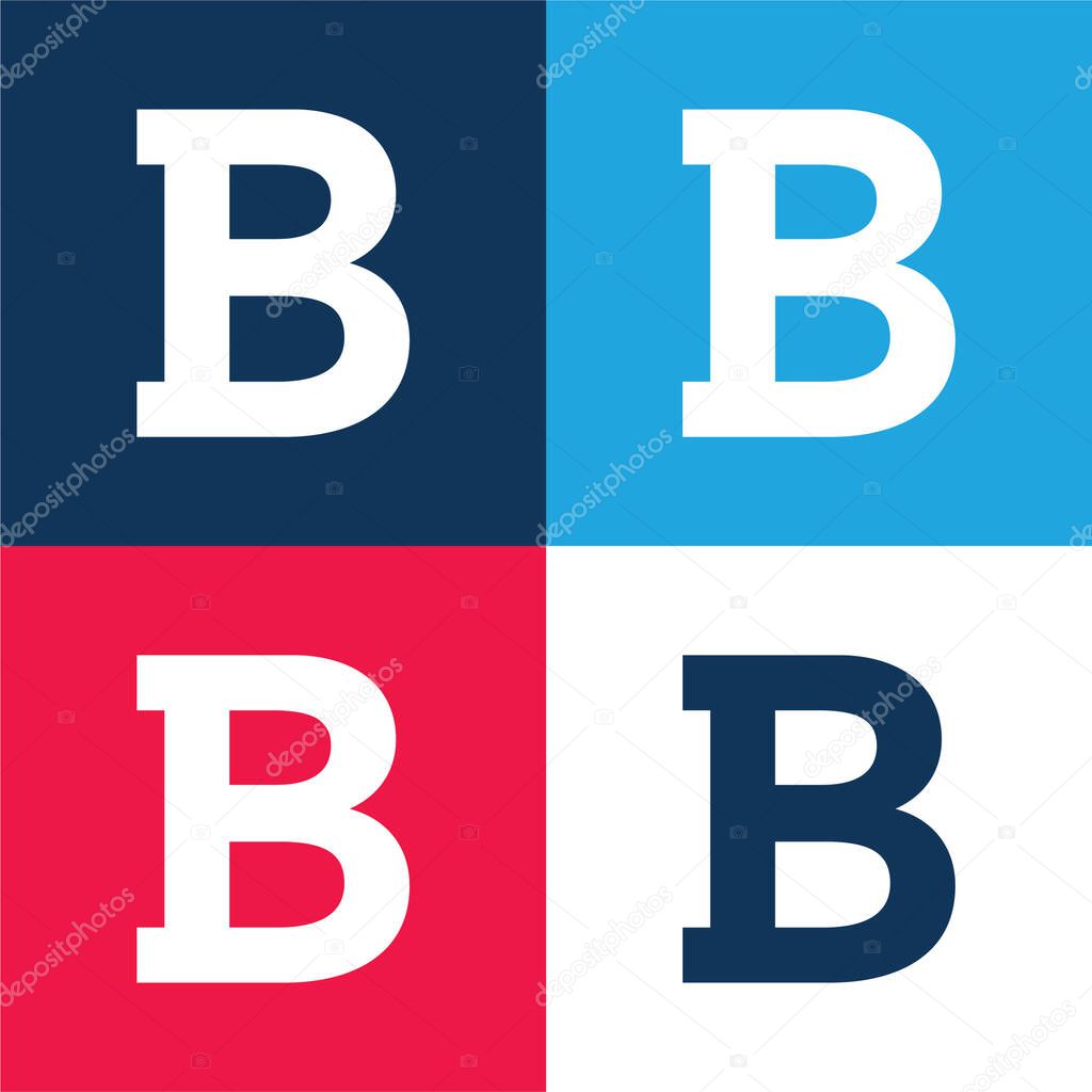Bold blue and red four color minimal icon set