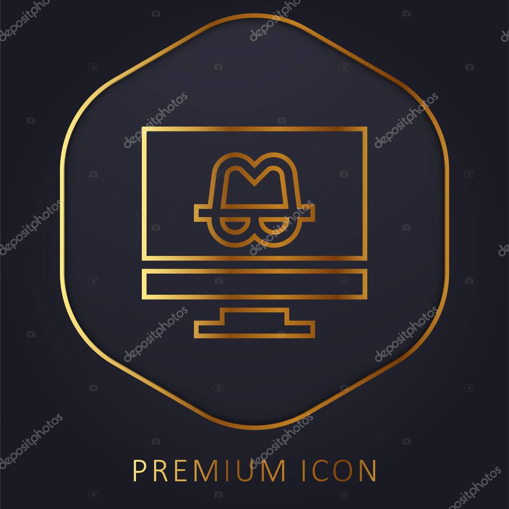 Anonymity golden line premium logo or icon