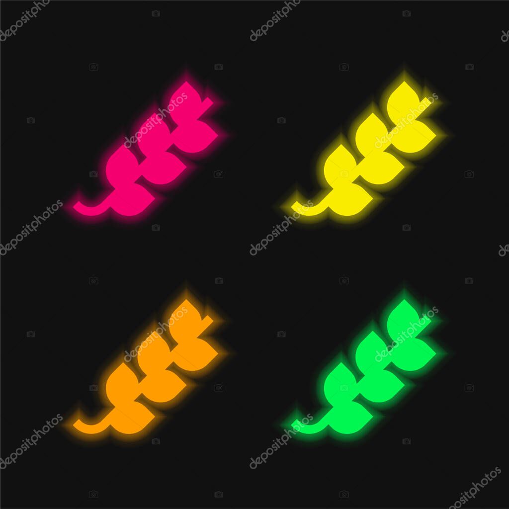 Branch four color glowing neon vector icon