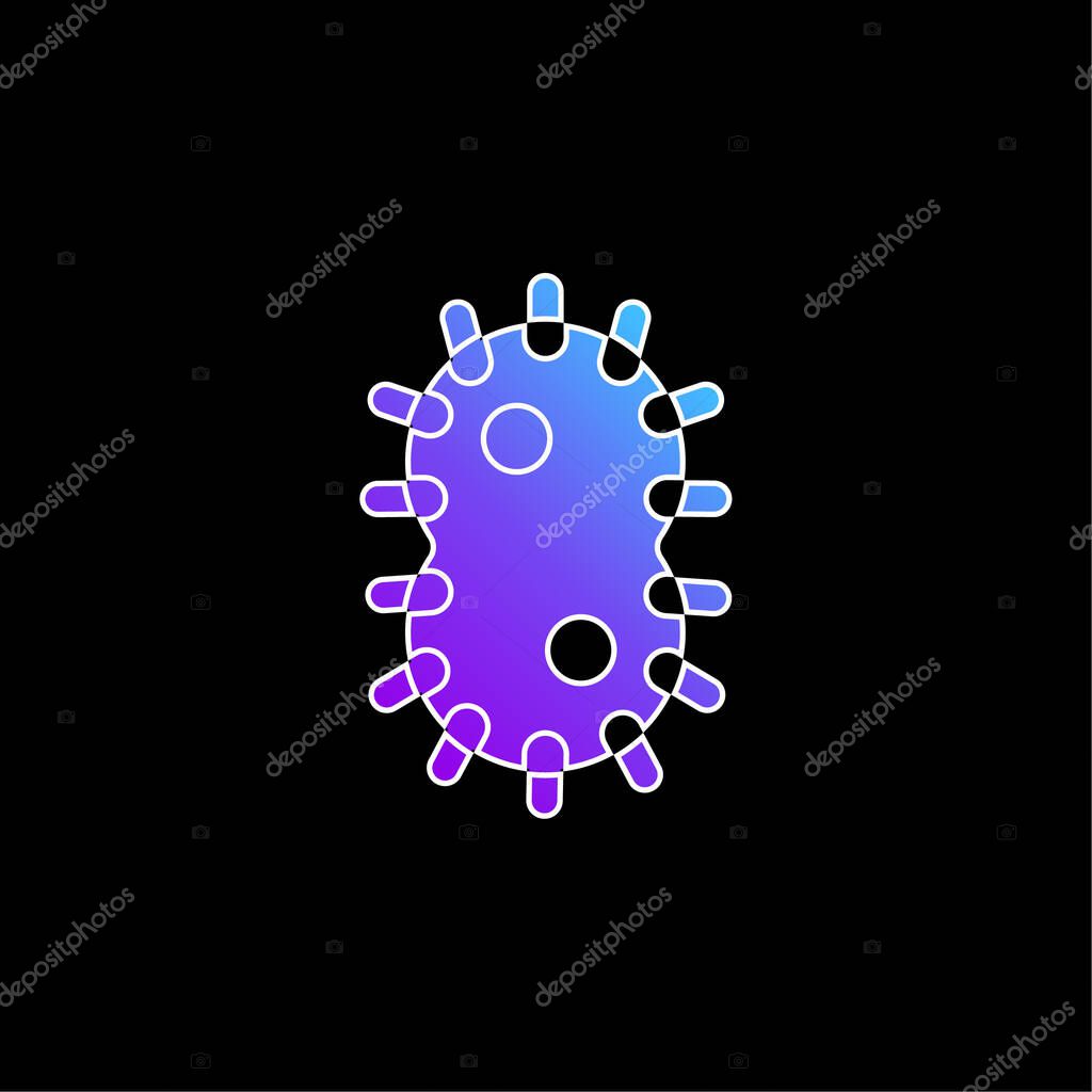 Bacteria blue gradient vector icon
