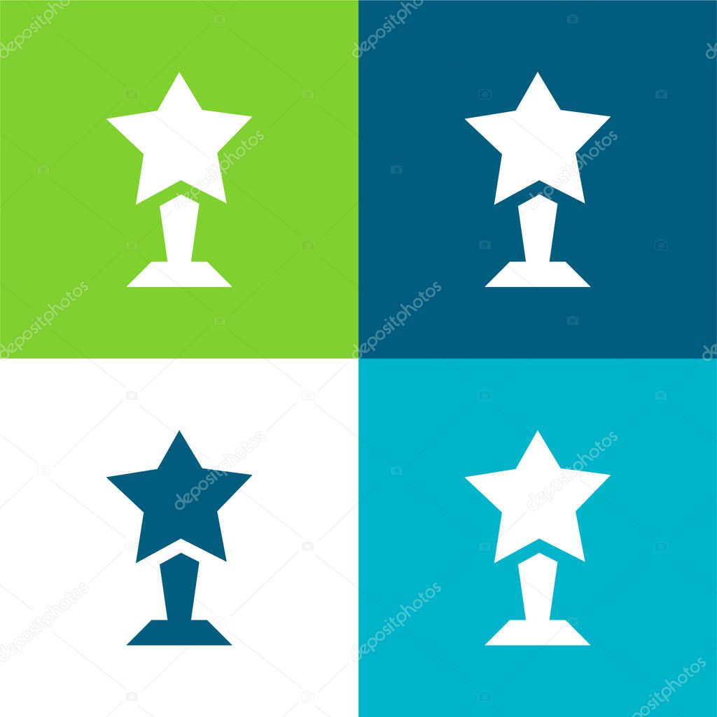 Award Flat four color minimal icon set
