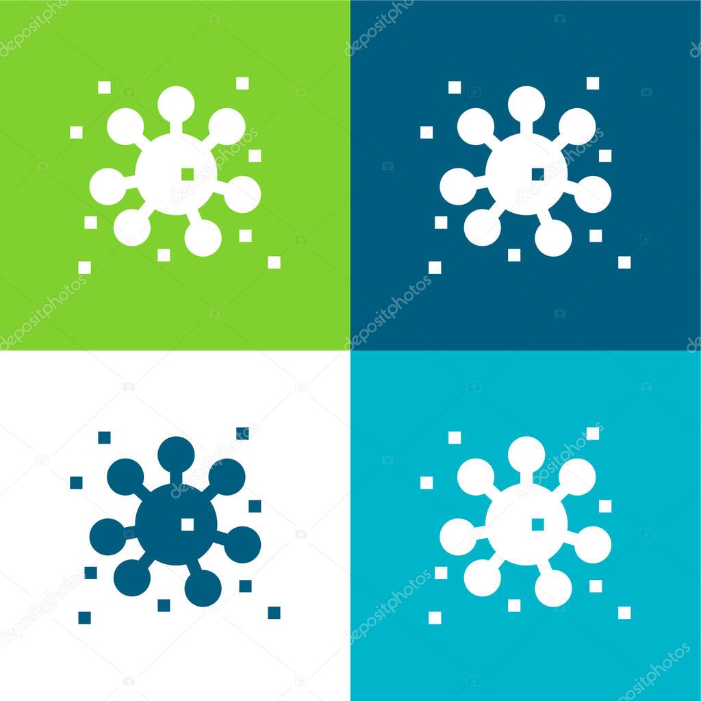 Bacteria Flat four color minimal icon set