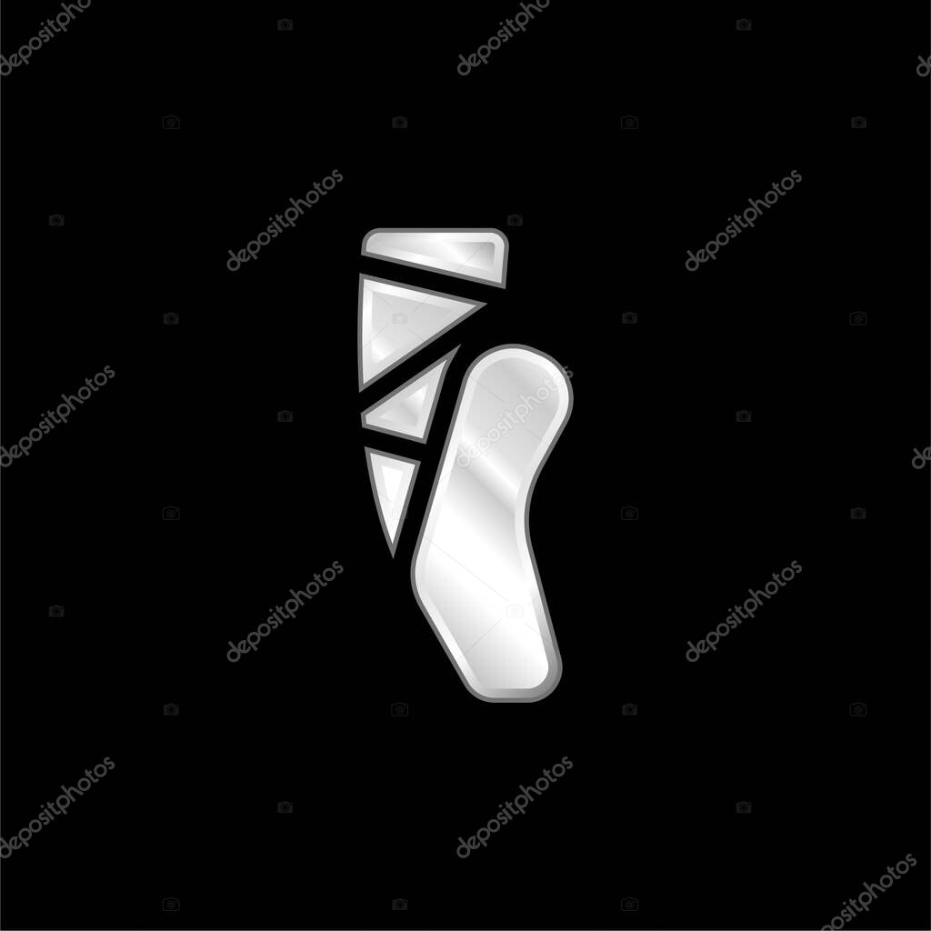 Ballet silver plated metallic icon