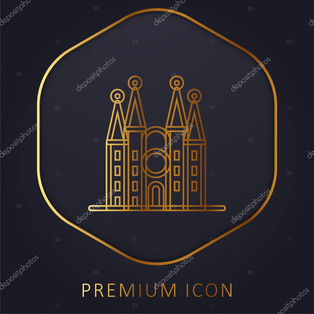 Barcelona golden line premium logo or icon