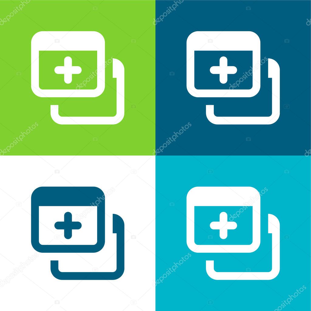Add Flat four color minimal icon set