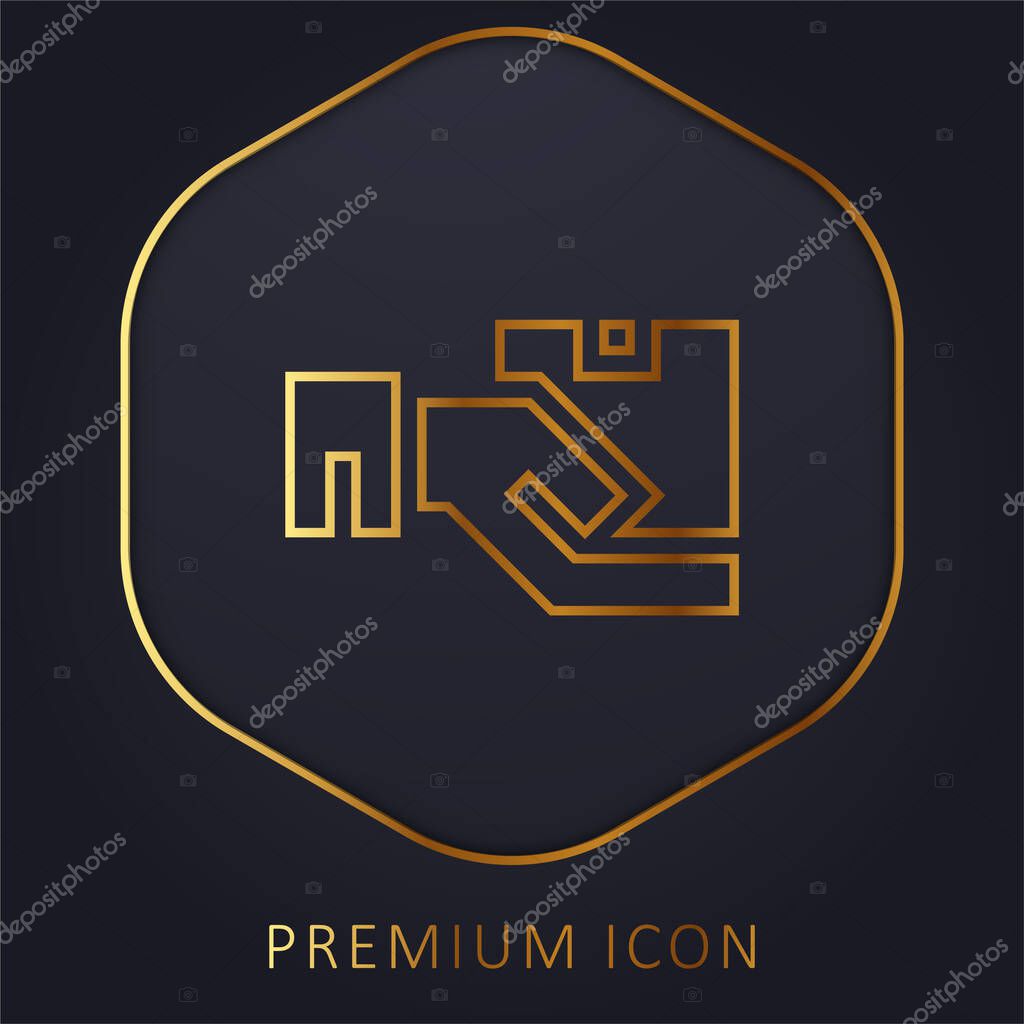Box golden line premium logo or icon