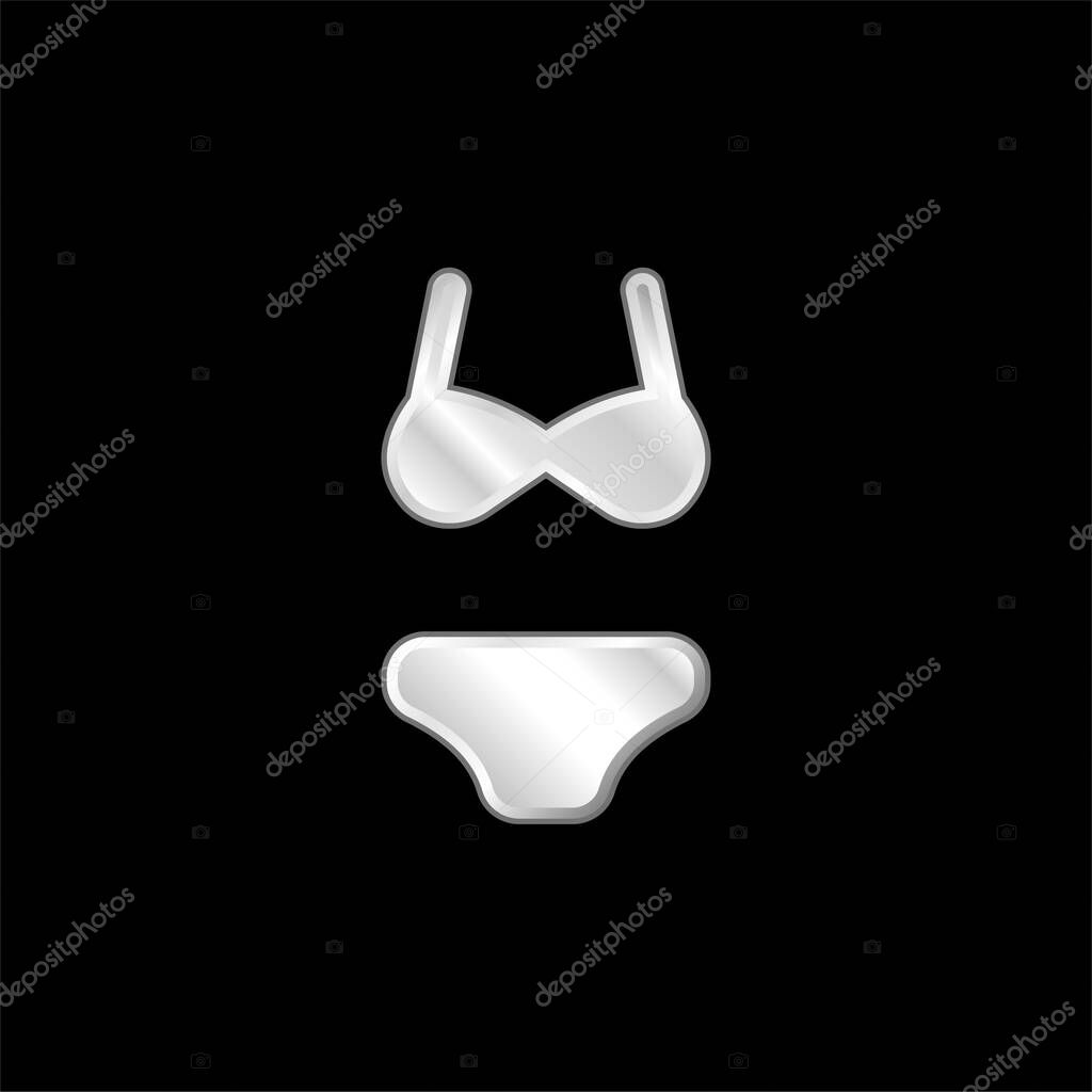 Bikini silver plated metallic icon