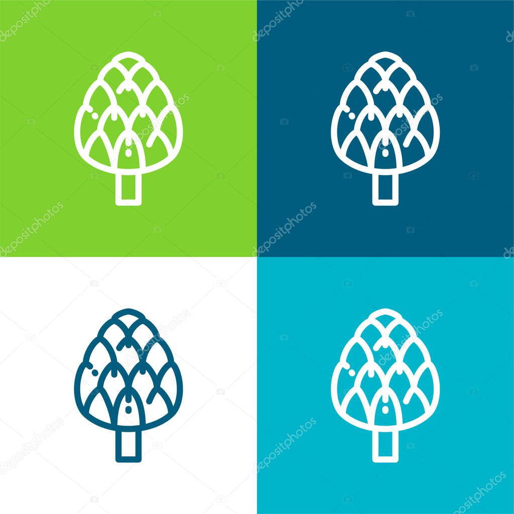 Artichoke Flat four color minimal icon set