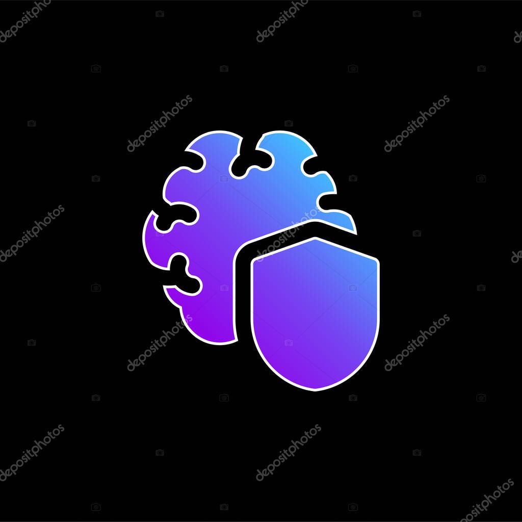 Brain blue gradient vector icon