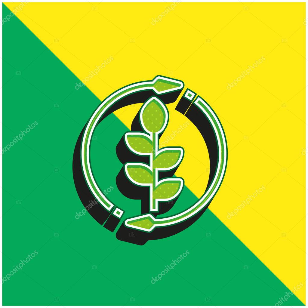 Agronomy Green and yellow modern 3d vector icon logo