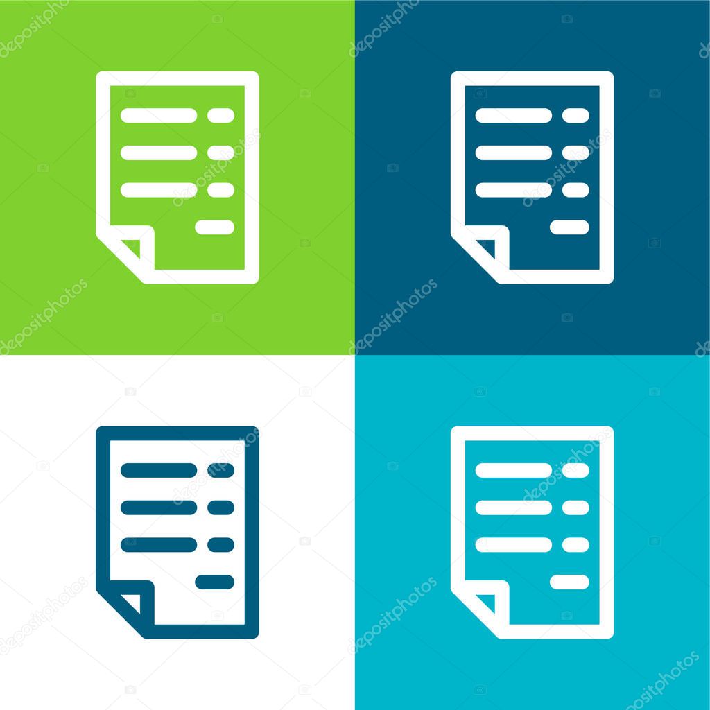 Bill Flat four color minimal icon set