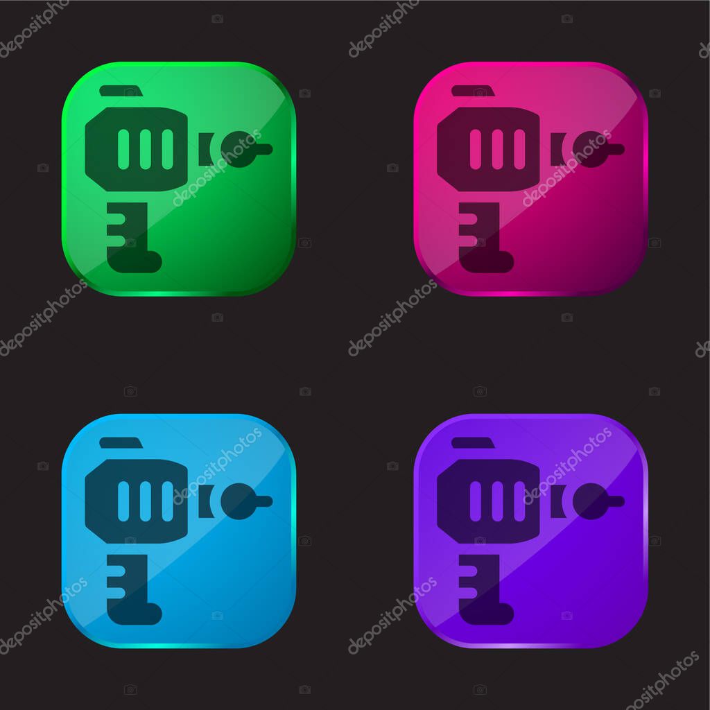 Blaster four color glass button icon