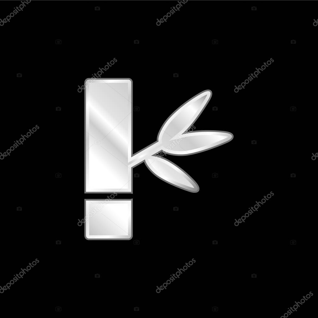 Bamboo silver plated metallic icon