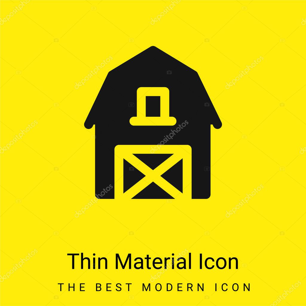 Barn minimal bright yellow material icon
