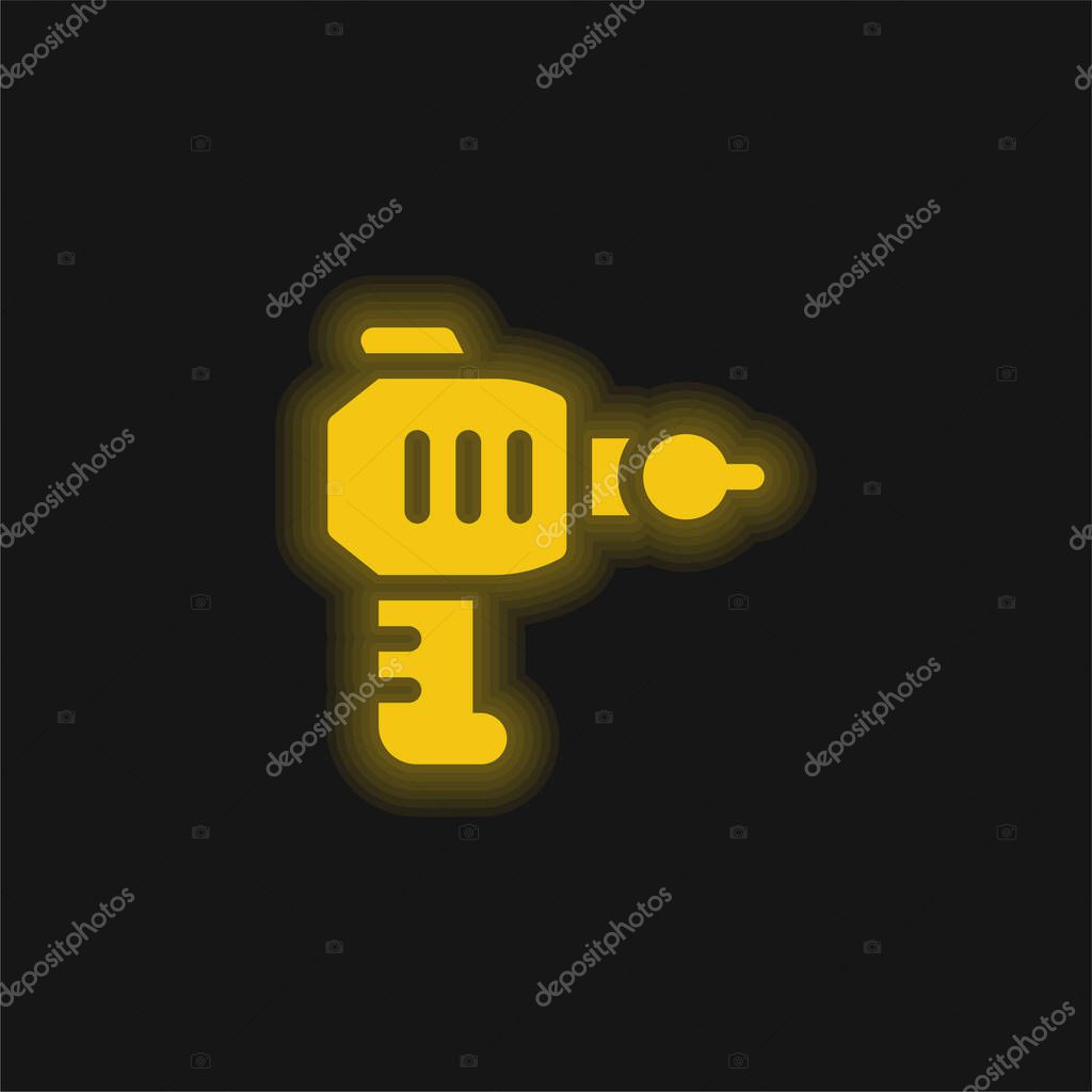 Blaster yellow glowing neon icon
