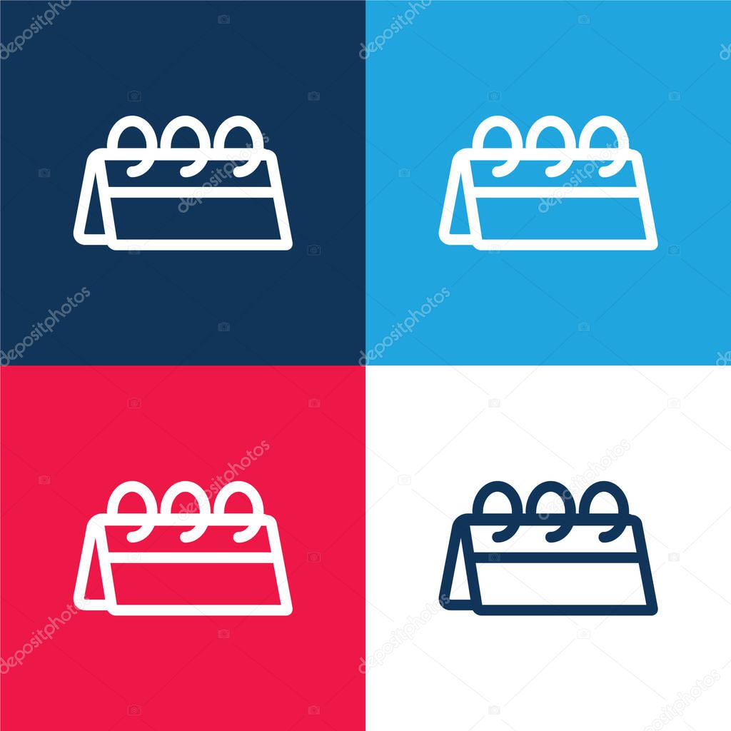 Almanac blue and red four color minimal icon set