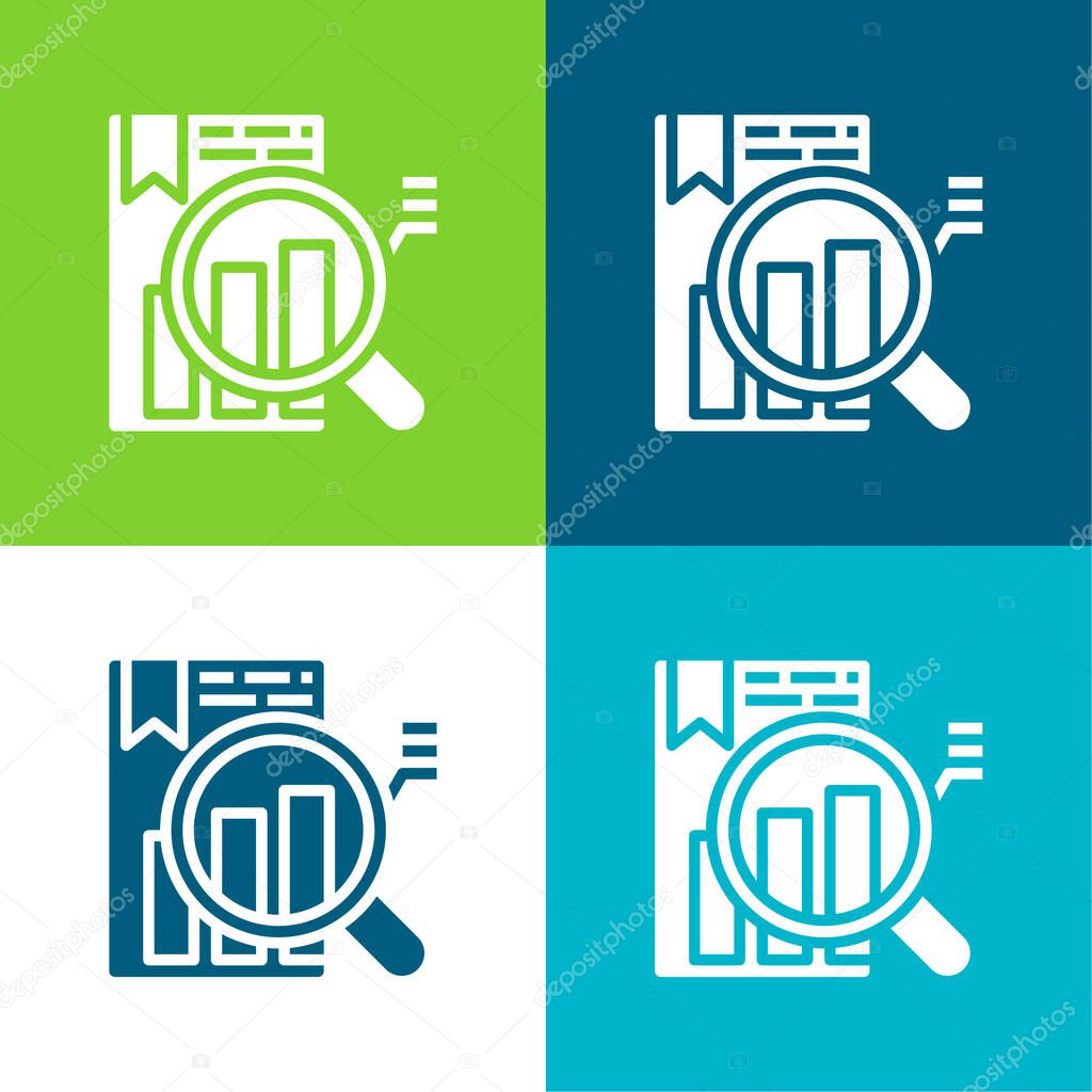 Analysis Flat four color minimal icon set