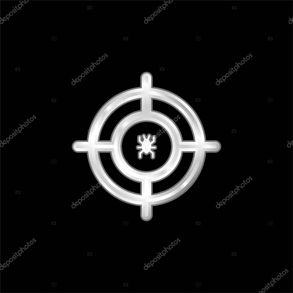 Antivirus silver plated metallic icon