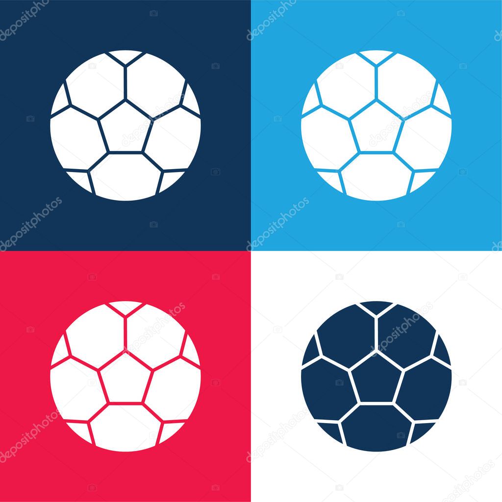 Ball blue and red four color minimal icon set