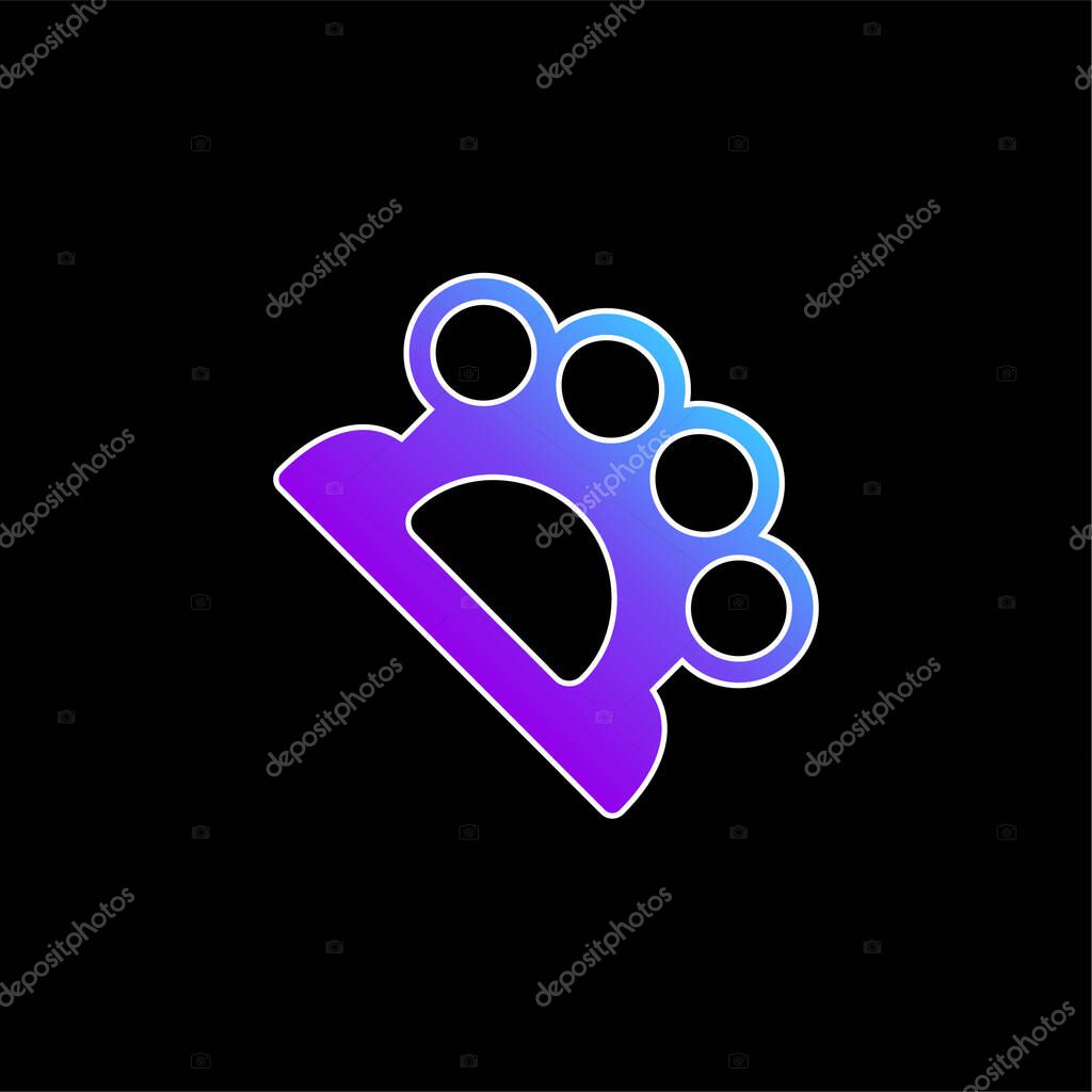 Brass Knuckles blue gradient vector icon