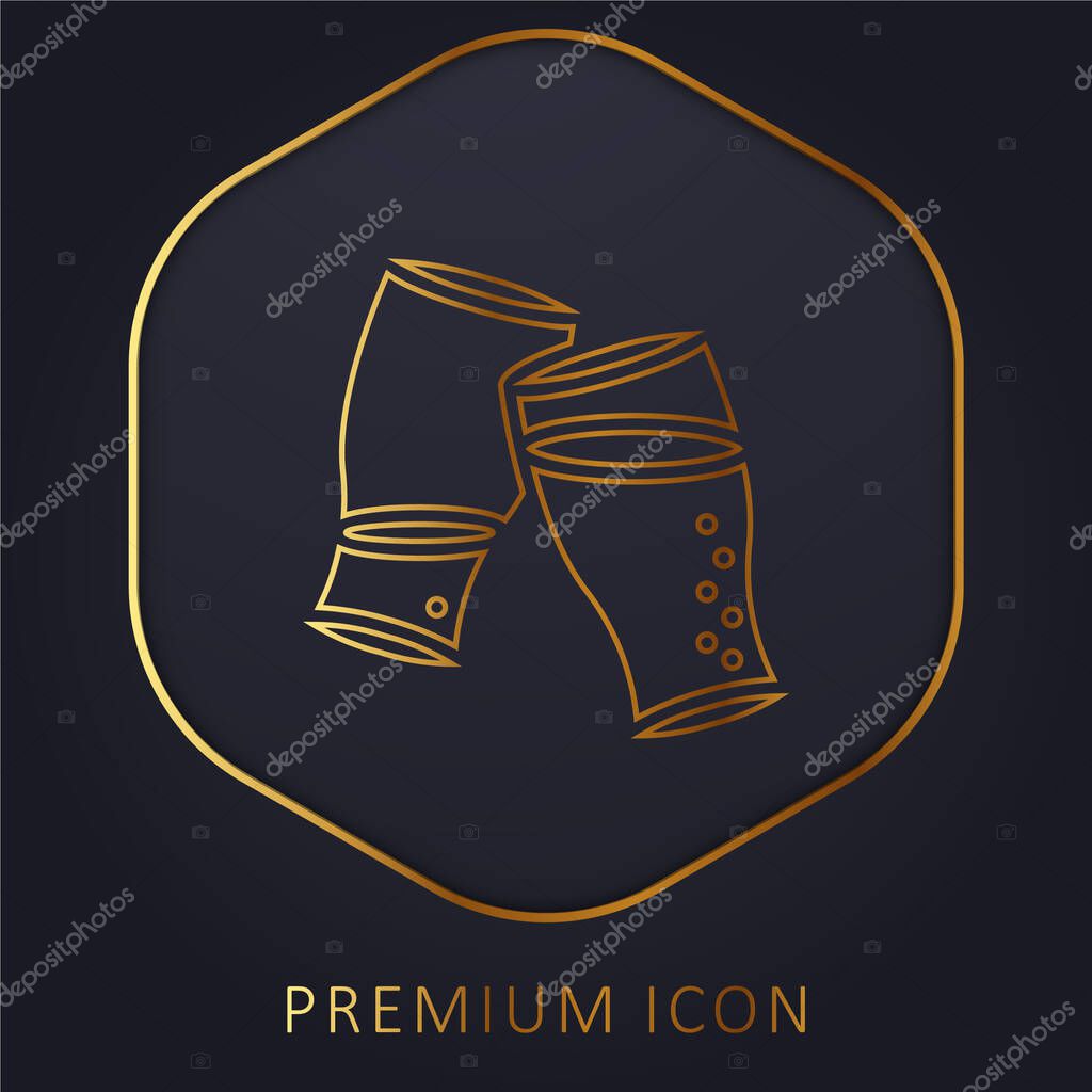 Beer golden line premium logo or icon