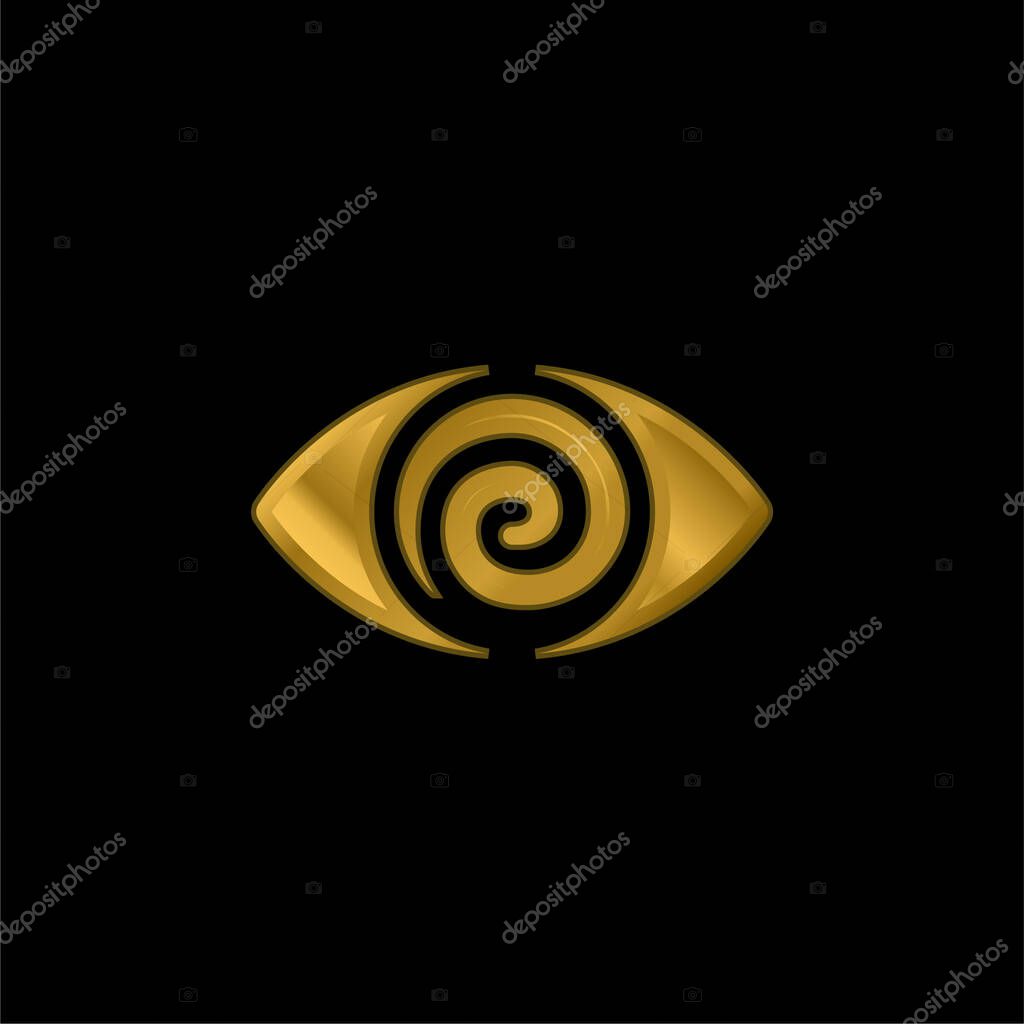 Addiction gold plated metalic icon or logo vector