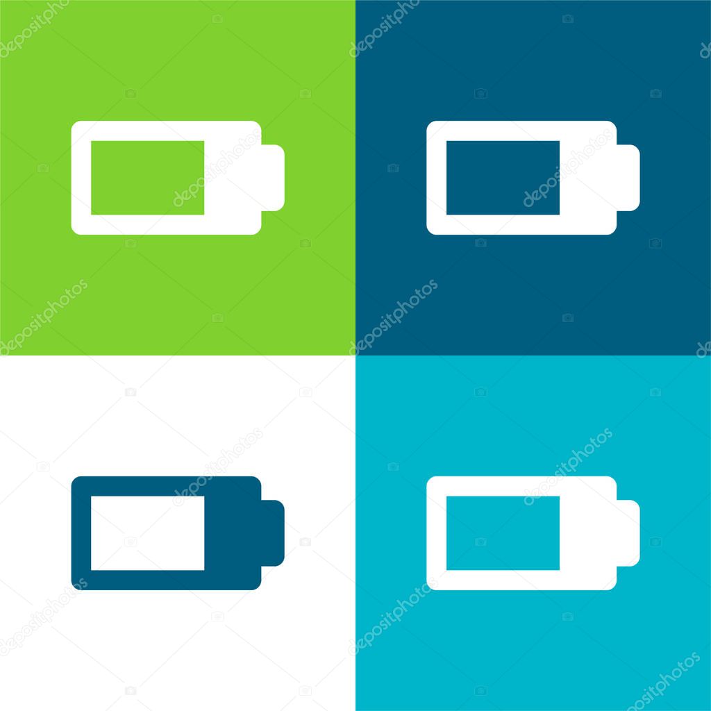 Battery Almost Full Flat four color minimal icon set