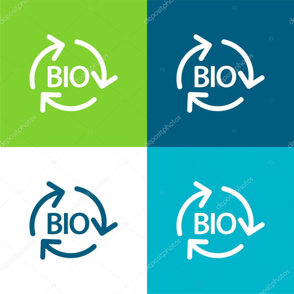 Bio Mass Renewable Energy Flat four color minimal icon set