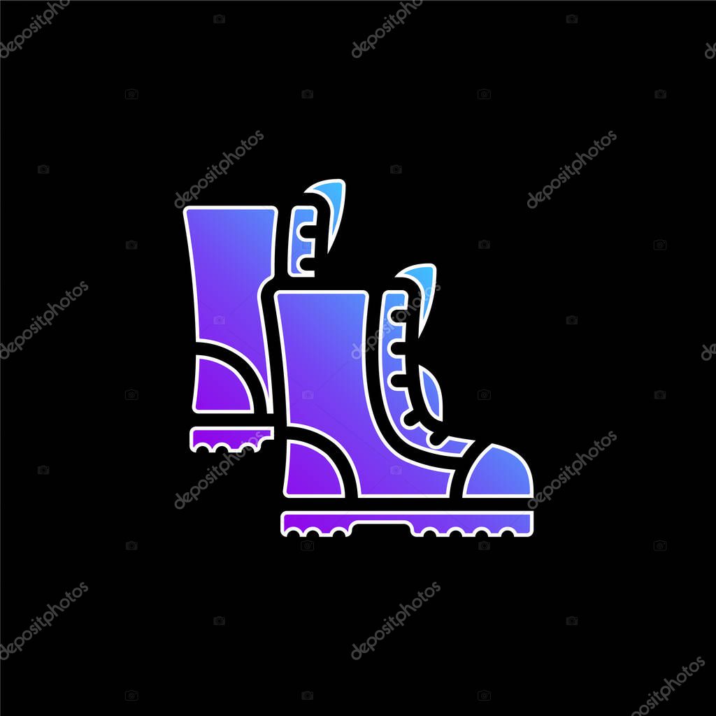 Boots blue gradient vector icon