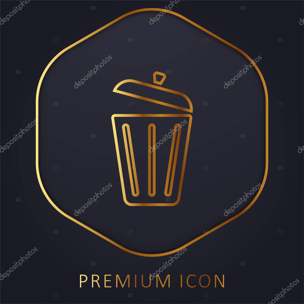 Bin golden line premium logo or icon