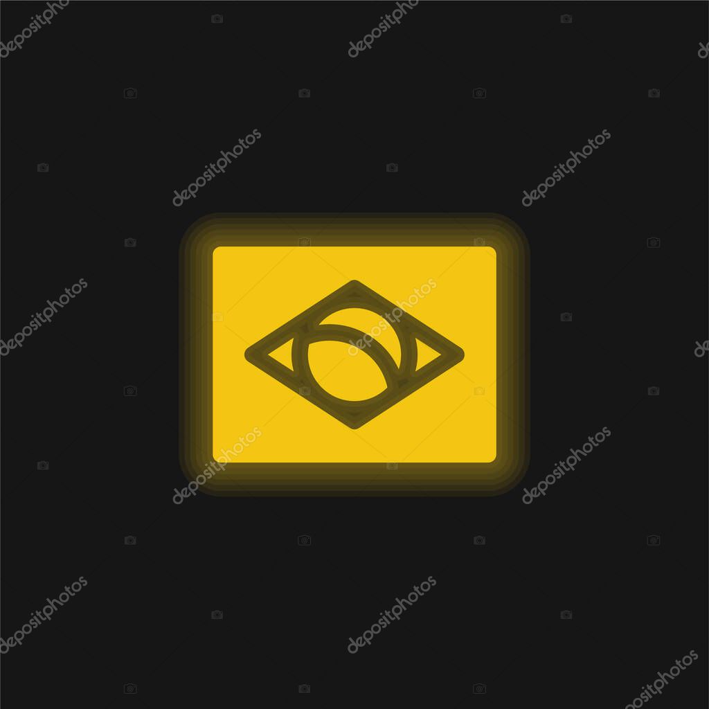 Brazil yellow glowing neon icon