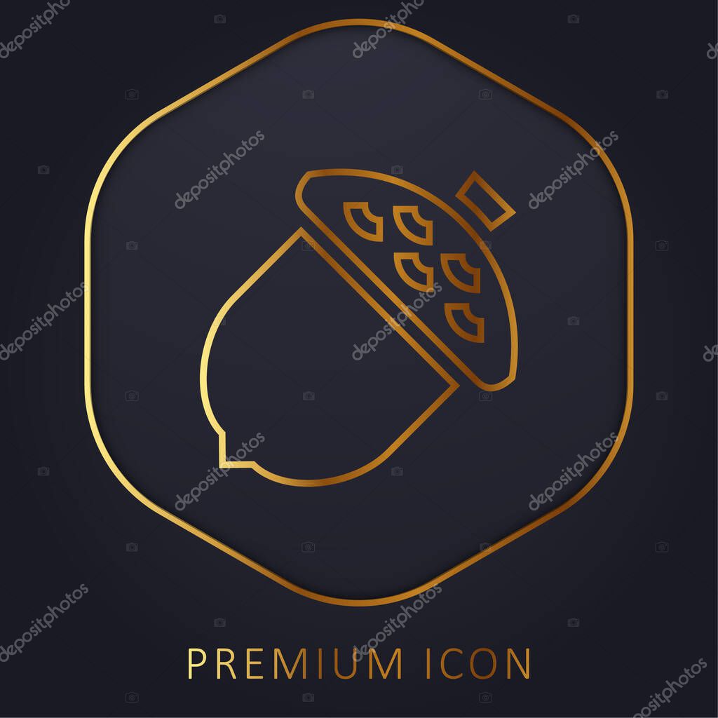 Acorn golden line premium logo or icon