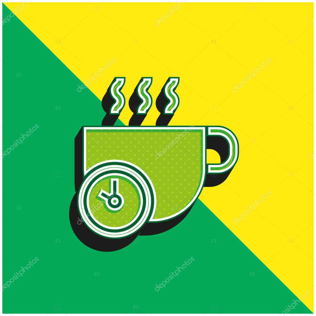 Break Green and yellow modern 3d vector icon logo