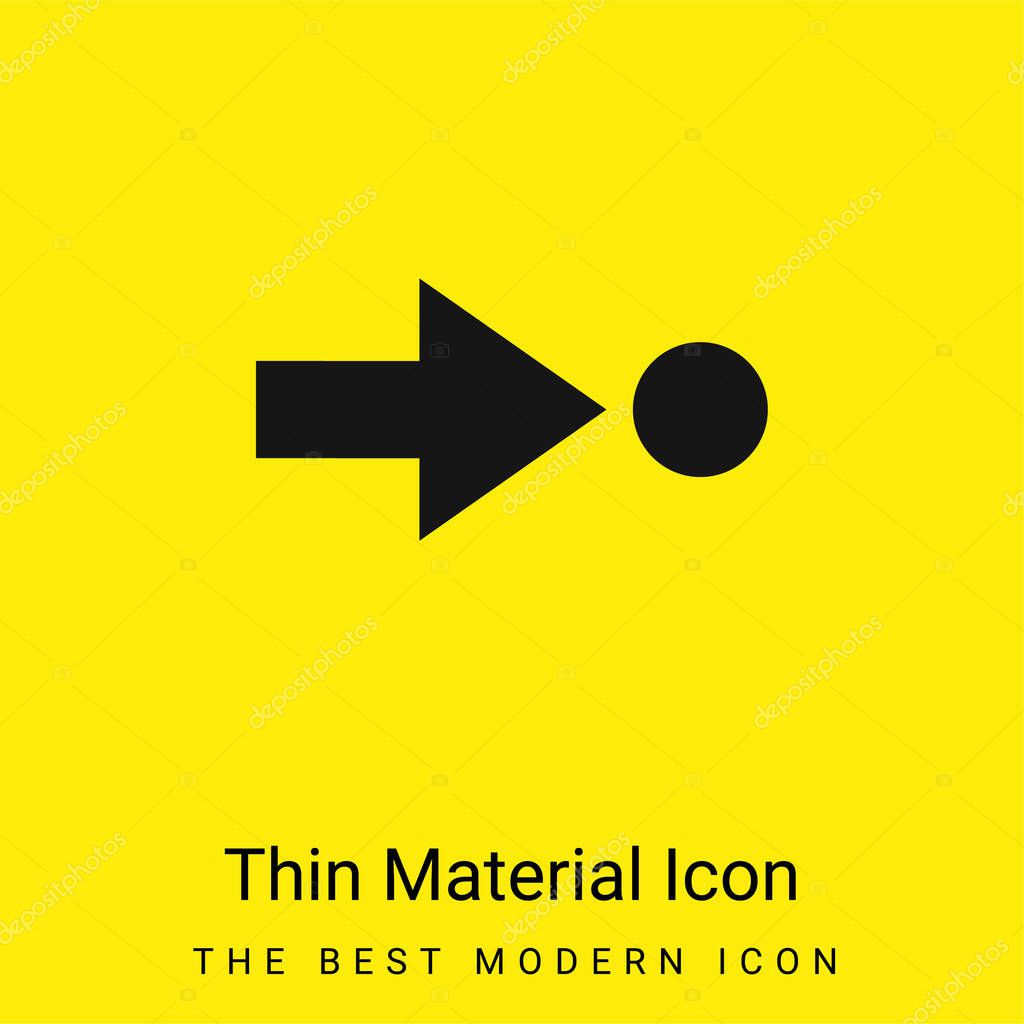 Arrow Pointing A Circle minimal bright yellow material icon
